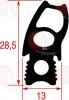 Уплотнитель двери пароконвектомата 760 х 470 мм SCC 101 Rational 3786676 / 901405